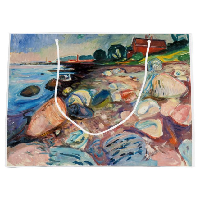 Edvard Munch - Shore with Red House Large Gift Bag (Front)