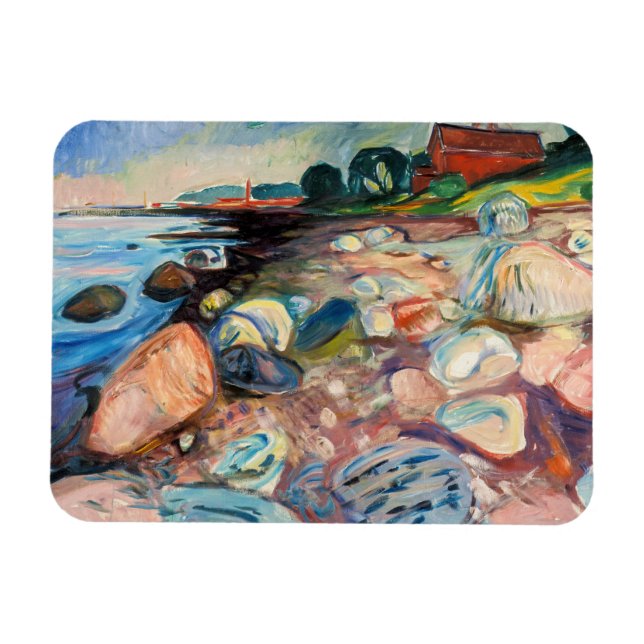Edvard Munch - Shore with Red House Magnet (Horizontal)