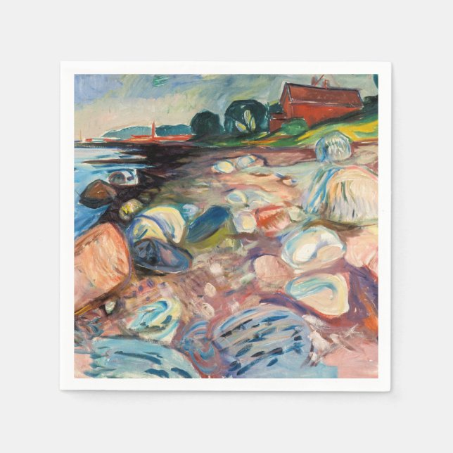 Edvard Munch - Shore with Red House Napkin (Front)