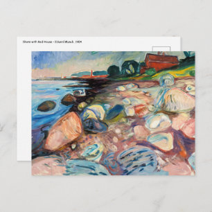 Edvard Munch - Shore with Red House Postcard