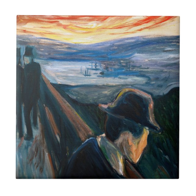 Edvard Munch - Sick Mood at Sunset, Despair 1892 Tile (Front)