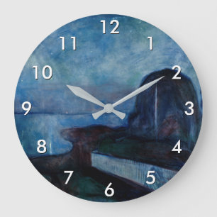 Edvard Munch - Starry Night 1893 Large Clock