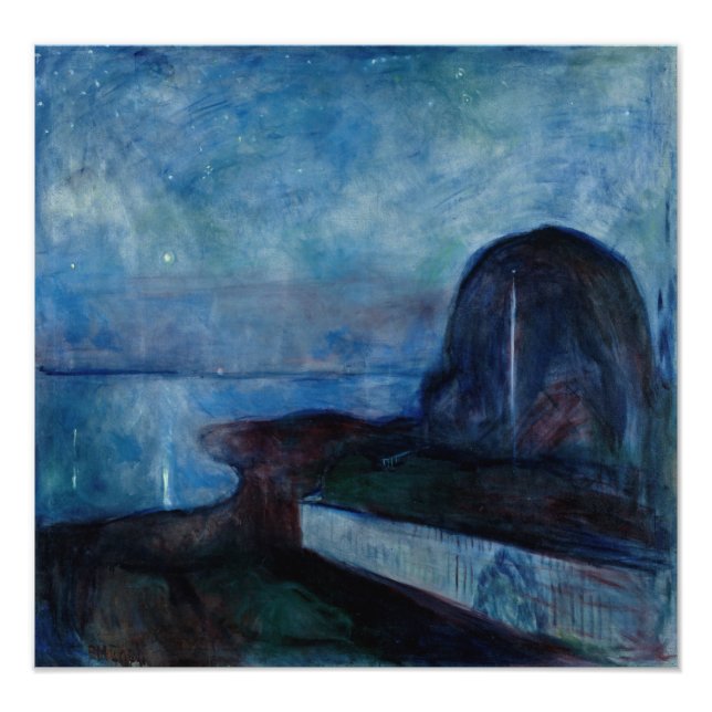 Edvard Munch - Starry Night 1893 Photo Print (Front)