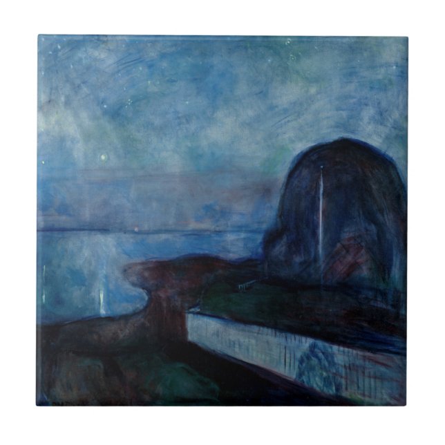 Edvard Munch - Starry Night 1893 Tile (Front)