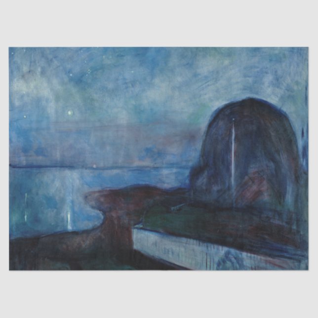 Edvard Munch - Starry Night 1893 Tissue Paper (Front)