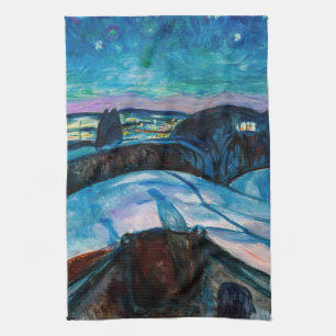 Edvard Munch - Starry Night 1922 Kitchen Towel