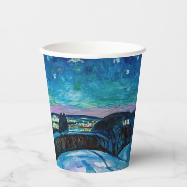 Edvard Munch - Starry Night 1922 Paper Cups (Front)