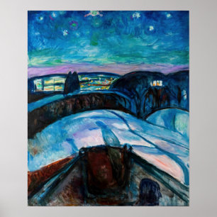 Edvard Munch - Starry Night 1922 Poster