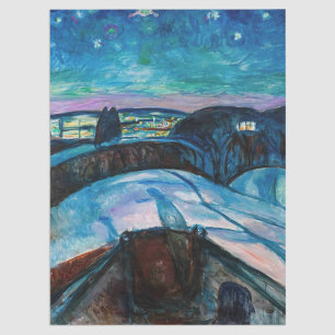 Edvard Munch - Starry Night 1922 Tissue Paper