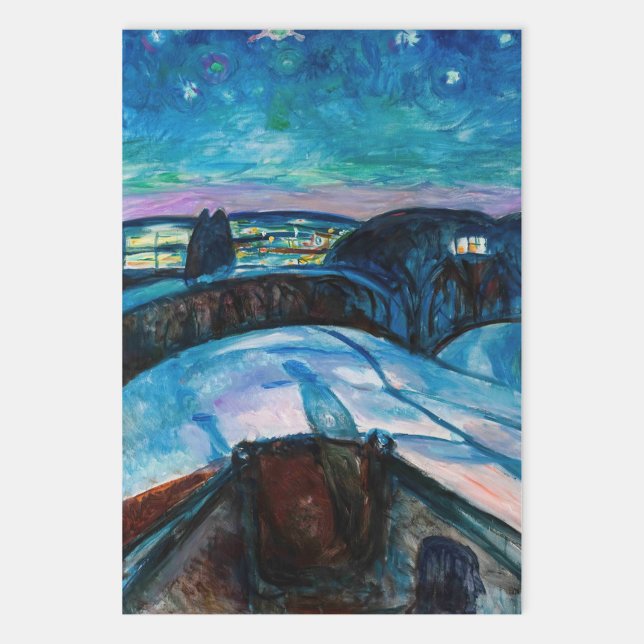 Edvard Munch - Starry Night 1922 Wrapping Paper Sheet (Creator Uploaded)