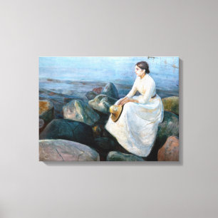 Edvard Munch - Summer Night, Inger on the Beach Canvas Print