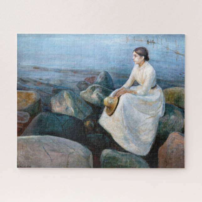 Edvard Munch - Summer Night, Inger on the Beach Jigsaw Puzzle (Horizontal)