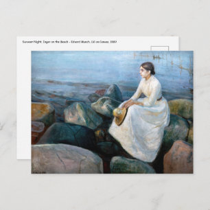 Edvard Munch - Summer Night, Inger on the Beach Postcard