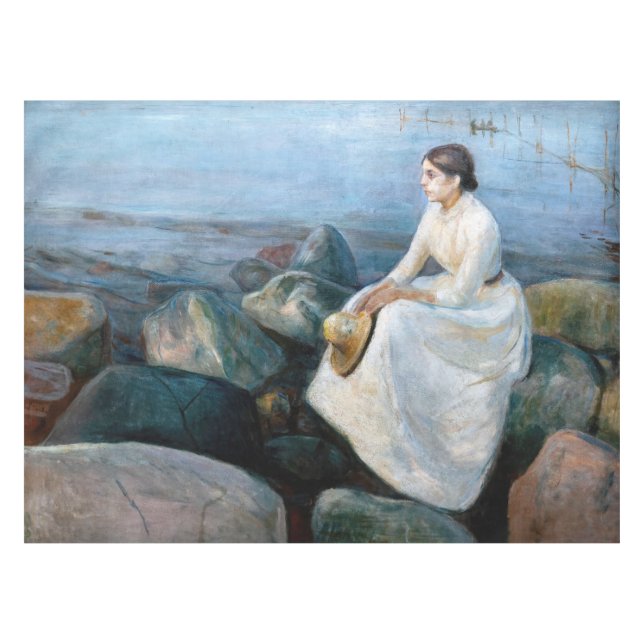Edvard Munch - Summer Night, Inger on the Beach Tablecloth (Front (Horizontal))