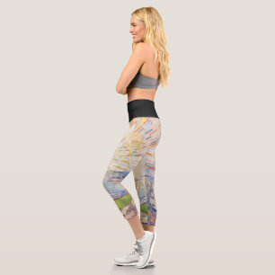 Edvard Munch Sunrise Art Nouveau Expressionism Capri Leggings
