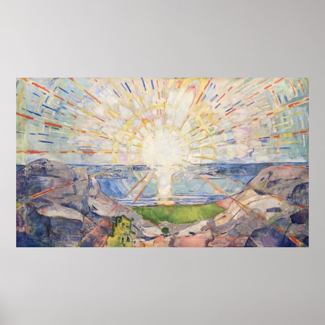 Edvard Munch Sunrise Art Nouveau Expressionism Poster (Front)