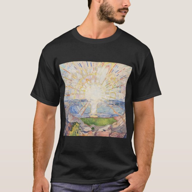 Edvard Munch Sunrise Art Nouveau Expressionism T-Shirt (Front)