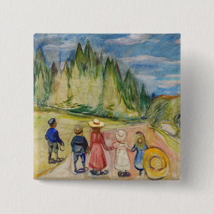 Edvard Munch - The Fairytale Forest 2 Inch Square Button