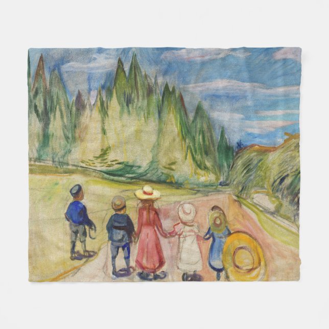 Edvard Munch - The Fairytale Forest Fleece Blanket (Front (Horizontal))