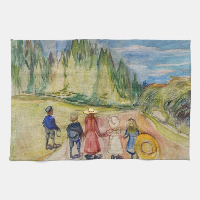 Edvard Munch - The Fairytale Forest Kitchen Towel (Horizontal)