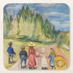 Edvard Munch - The Fairytale Forest Square Paper Coaster