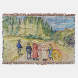 Edvard Munch - The Fairytale Forest Throw Blanket