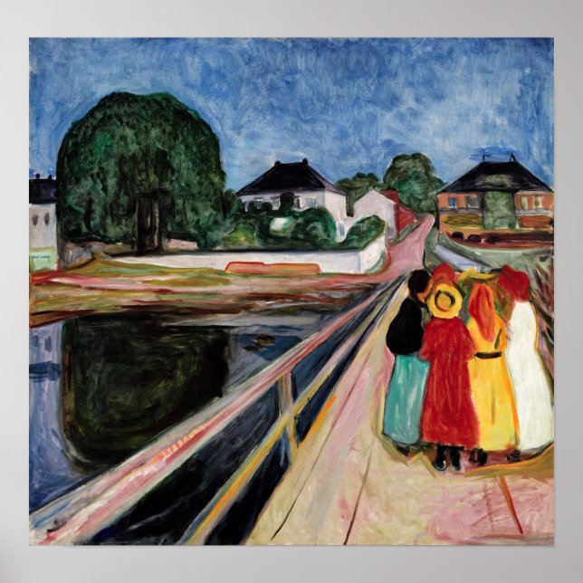 Edvard Munch - The Girls on the Bridge 1902 Poster (Front)