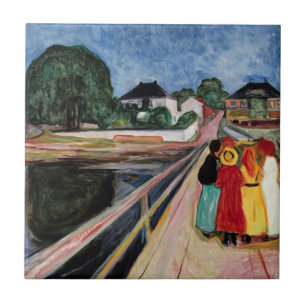 Edvard Munch - The Girls on the Bridge 1902 Tile