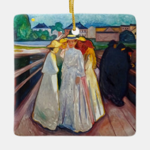 Edvard Munch - The Girls on the Bridge 1903 Ceramic Ornament