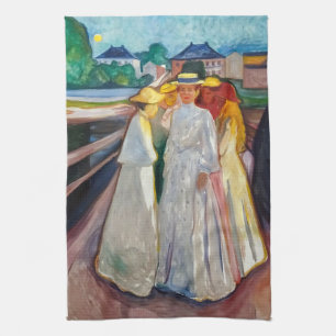 Edvard Munch - The Girls on the Bridge 1903 Kitchen Towel