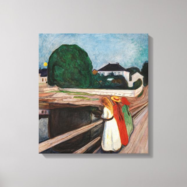 Edvard Munch - The Girls on the Bridge Canvas Print (Front)