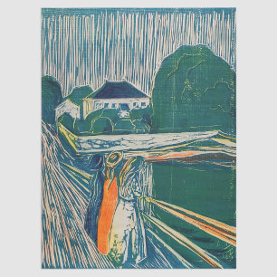 Edvard Munch - The Girls on the Bridge, Lithograph Tissue Paper