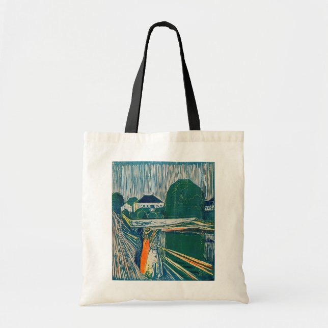 Edvard Munch - The Girls on the Bridge, Lithograph Tote Bag (Front)