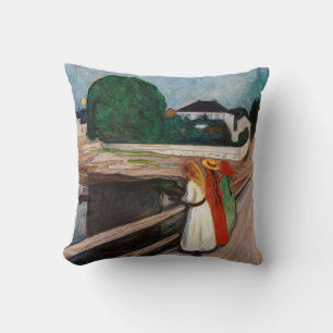 Edvard Munch - The Girls on the Bridge Throw Pillow