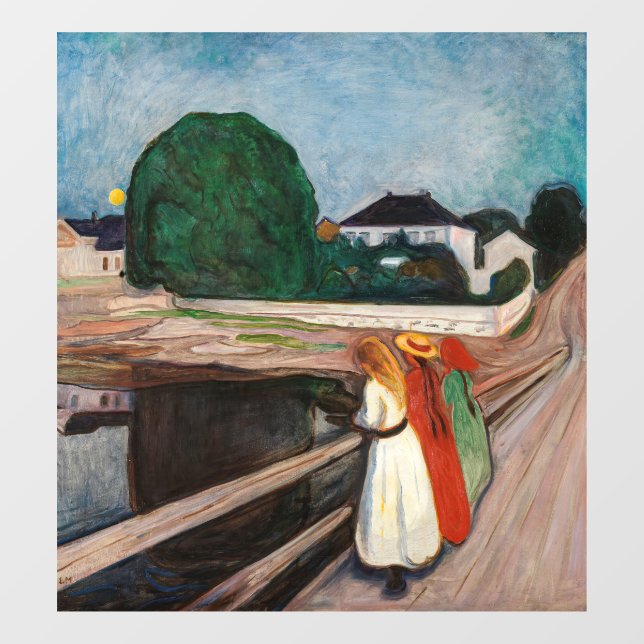 Edvard Munch - The Girls on the Bridge Window Cling (Sheet)