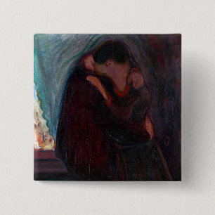 Edvard Munch - The Kiss 2 Inch Square Button