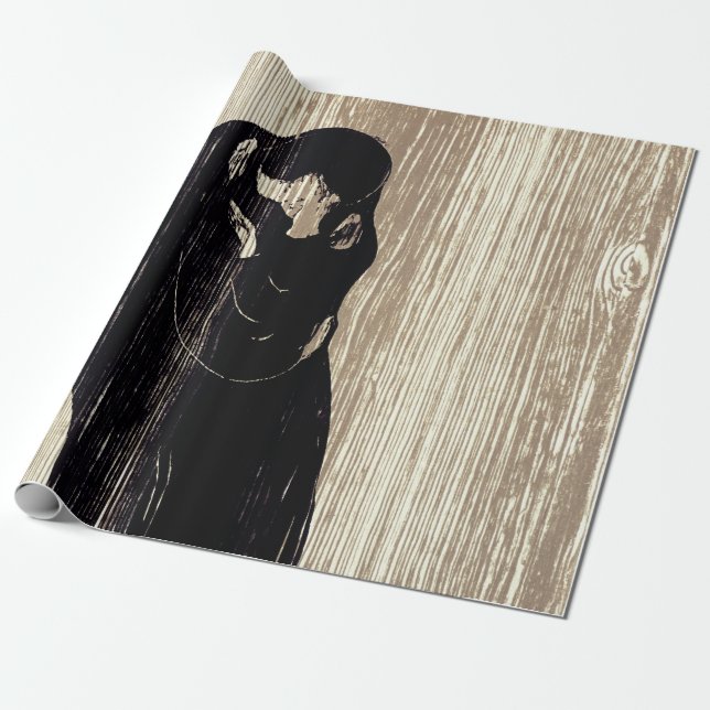 Edvard Munch - The Kiss IV Wrapping Paper (Unrolled)