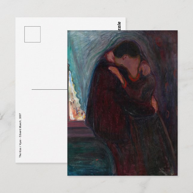 Edvard Munch - The Kiss Postcard (Front/Back)