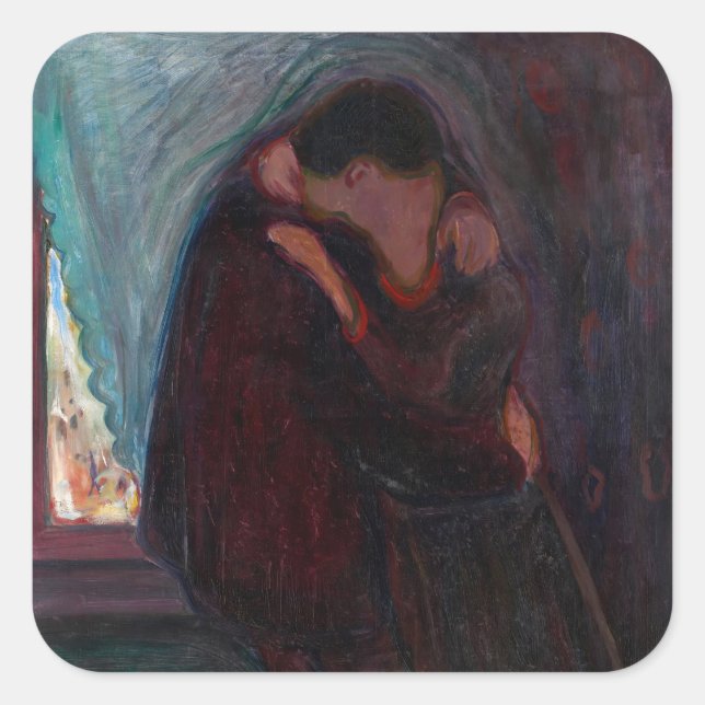 Edvard Munch - The Kiss Square Sticker (Front)