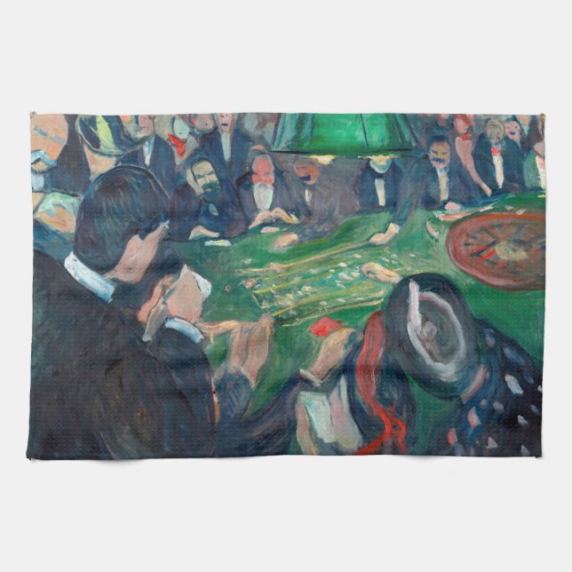 Edvard Munch - The Roulette Table in Monte Carlo Kitchen Towel (Horizontal)