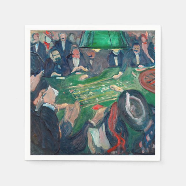 Edvard Munch - The Roulette Table in Monte Carlo Napkin (Front)
