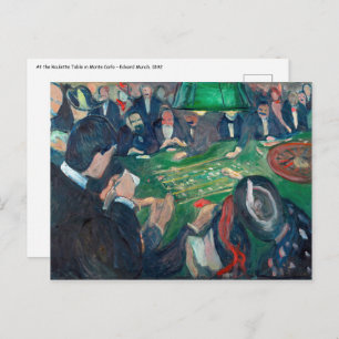 Edvard Munch - The Roulette Table in Monte Carlo Postcard