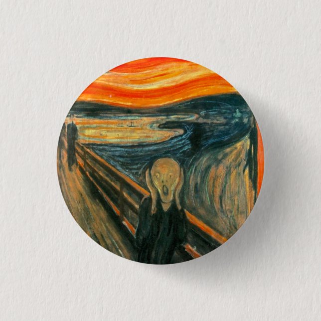 EDVARD MUNCH - The scream 1893 1 Inch Round Button (Front)