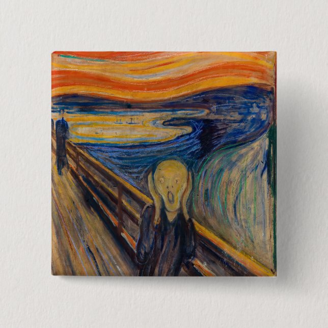 Edvard Munch - The Scream 1893 2 Inch Square Button (Front)