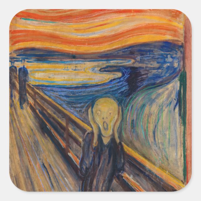Edvard Munch - The Scream 1893 Square Sticker (Front)