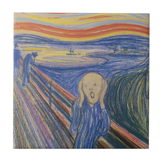 Edvard Munch The Scream 1895 Pastel Art Print Tile (Front)