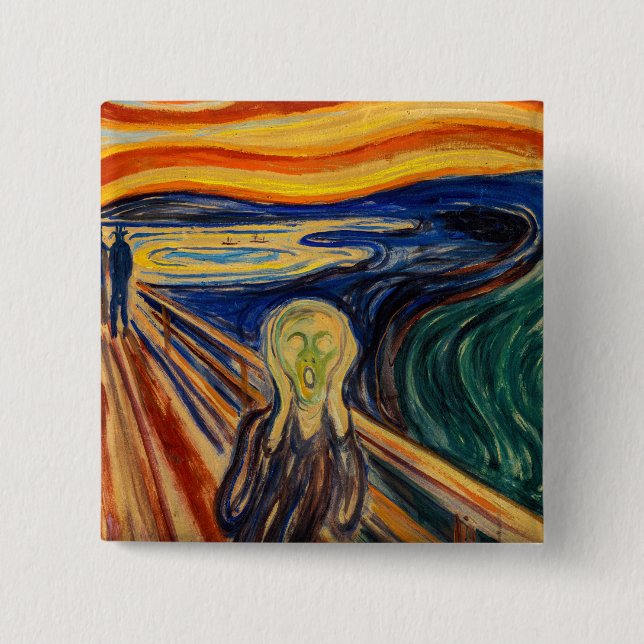Edvard Munch - The Scream 1910 2 Inch Square Button (Front)