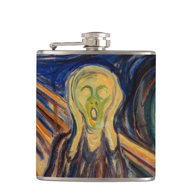 Edvard Munch - The Scream 1910 Hip Flask (Front)