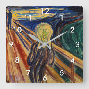 Edvard Munch - The Scream 1910 Square Wall Clock