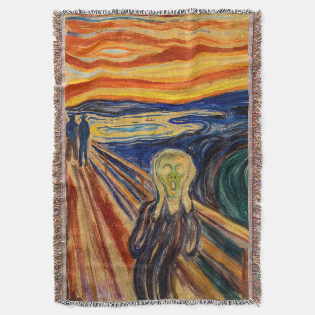 Edvard Munch - The Scream 1910 Throw Blanket (Front Vertical)